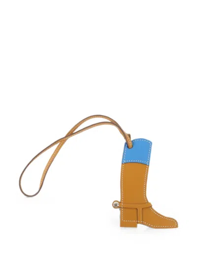 Pre-owned Hermes Paddock Boot Leather Charm In Neutral