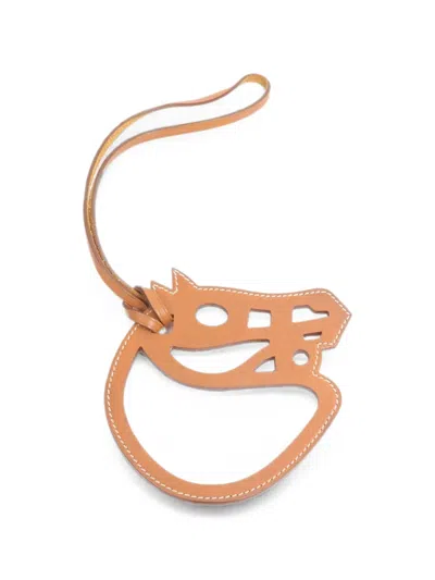 Pre-owned Hermes Paddock Cheval Charm In Brown