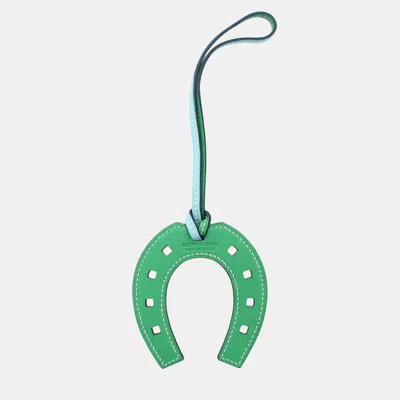 Pre-owned Hermes Paddock Horseshoe Bag Charm In Blue