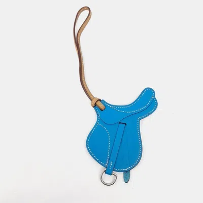 Pre-owned Hermes Hermès Paddock Selle Bag Charm In Blue