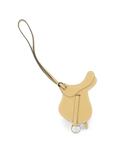 Pre-owned Hermes Paddock Selle Bag Charm In Neutral