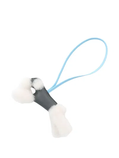 Pre-owned Hermes Paddy Leather Bag Charm In White