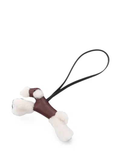 Pre-owned Hermes Paddy Shearling Bag Charm In Brown