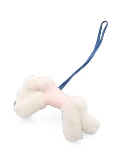 Pre-owned Hermes Paddy Shearling Bag Charm In Pink