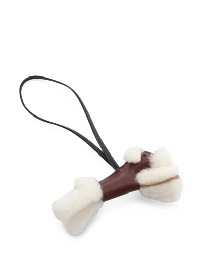 Pre-owned Hermes Paddy Shearling-trim Bag Charm In Brown