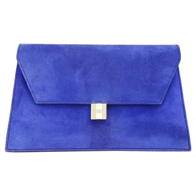 Pre-owned Hermes Hermès Padlock Bag Clutch Purse Doblis Leather Purple And Golden Hdw Rare