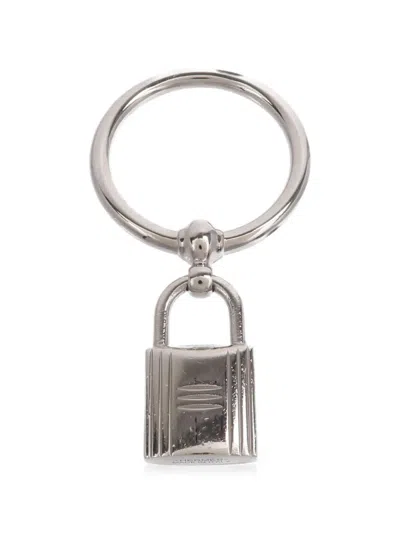 Pre-owned Hermes Padlock-detail Scarf Ring In Silver