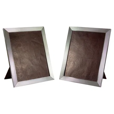 Pre-owned Hermes Hermès Pair Large Photo Picture Frames Sterling Silver Ravinet D'enfert, Paris In Black