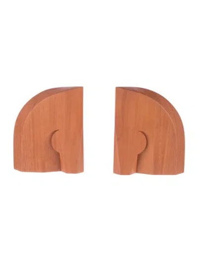 Pre-owned Hermes Pair Of Hermès Alezan Bookends In Neutrals