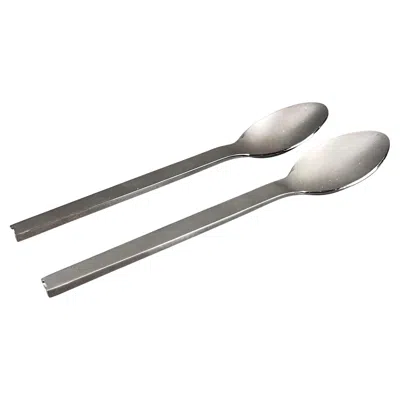 Pre-owned Hermes Hermès Pair Of Hts Collection Dessert Spoons In Gray