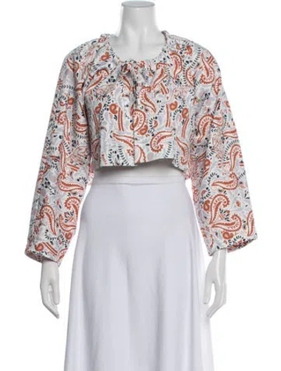 Pre-owned Hermes Paisley Print Jacket In Grey