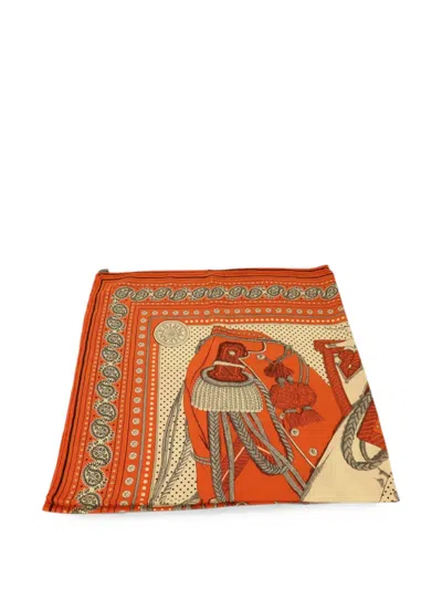 Pre-owned Hermes Paisley-print Scarf In Orange