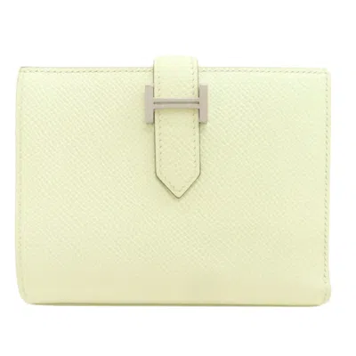 Pre-owned Hermes Pale Green Epsom Leather Wallet (bi-fold) ()