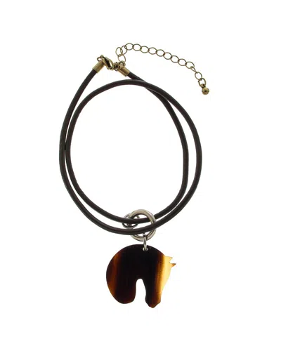 Pre-owned Hermes Hermès Palladium Horse Pendant Necklace (authentic Pre-loved)