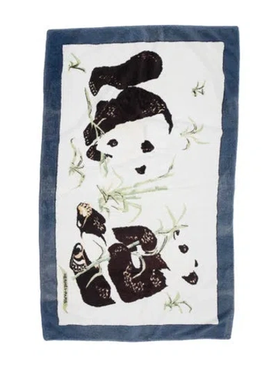 Pre-owned Hermes Pandas Beach Towel In Blue
