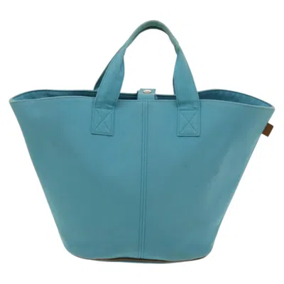 Pre-owned Hermes Hermès Panier De Plage Blue Canvas Tote Bag ()