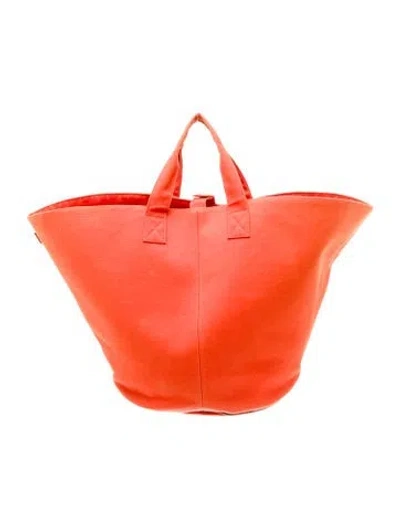 Pre-owned Hermes Panier De Plage Tote In Orange