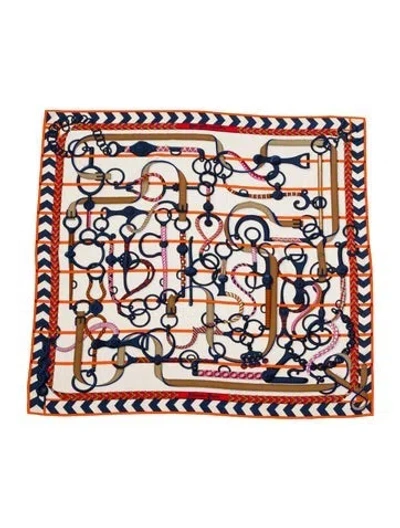 Pre-owned Hermes Panoplie Equestre Cashmere Shawl In Neutral