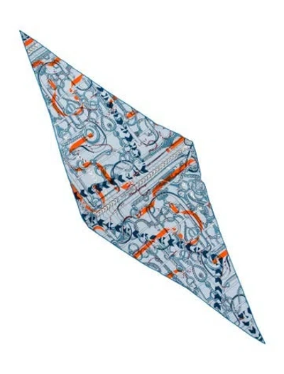 Pre-owned Hermes Panoplie Equestre Cashmere Triangle Scarf In Purple