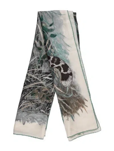 Pre-owned Hermes Panthera Pardus Cashmere Shawl In Blue