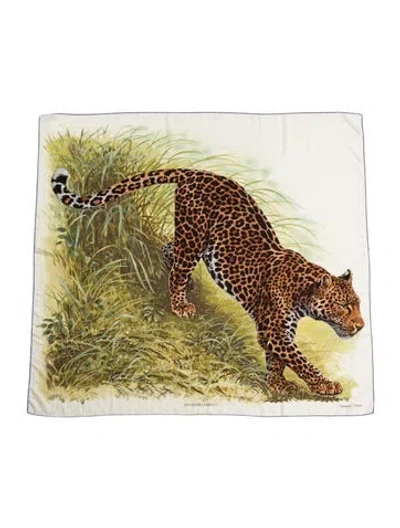Pre-owned Hermes Panthera Pardus Cashmere Shawl In Neutral