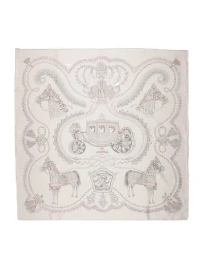 Pre-owned Hermes Paperoles Silk Scarf W/ Tags In Neutral