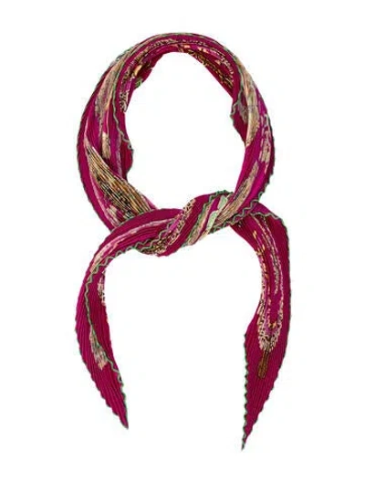 Pre-owned Hermes Paperoles Silk Twilly Scarf In Multi