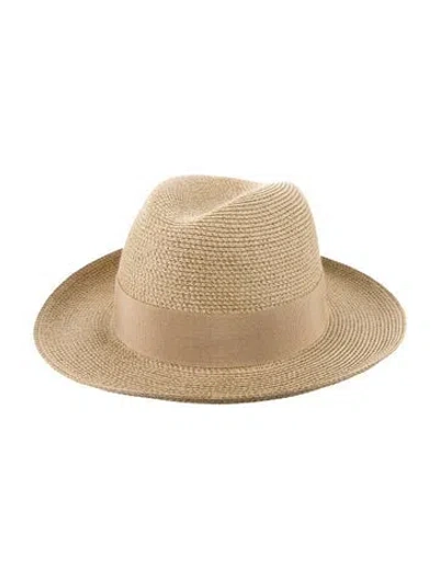 Pre-owned Hermes Papier Fedora Hat In Neutral