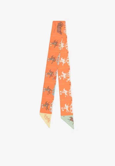 Pre-owned Hermes Hermès Parade Silk Twilly In Multicolor