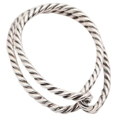 Pre-owned Hermes Paris 1960-1970 Twisted Ropes Money-clip In .925 Sterling Silver With Box In Multi