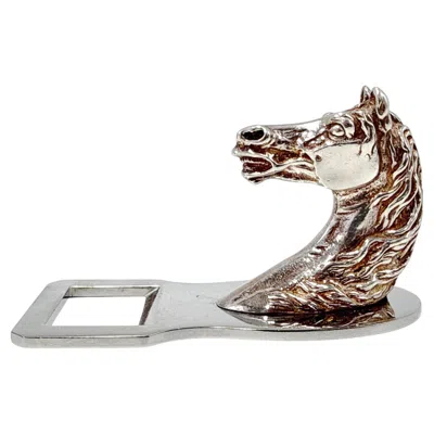 Pre-owned Hermes Hermès Paris 1960s Equestrian Horse Head Bottle Opener – Made In France In Gray