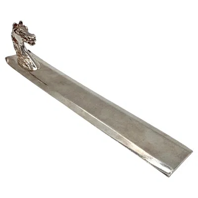 Pre-owned Hermes Hermès Paris 1960s Equestrian Horse Head Paper Weight– Made In France In Gray