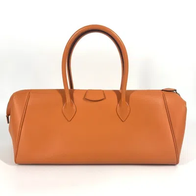 Pre-owned Hermes Paris Bombay Orange Epsom Leather Handbag Tote Bag ()