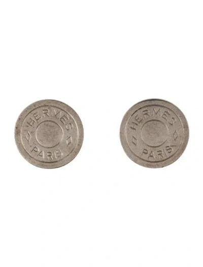 Pre-owned Hermes Paris Clou De Selle Clip-on Earring In Multi
