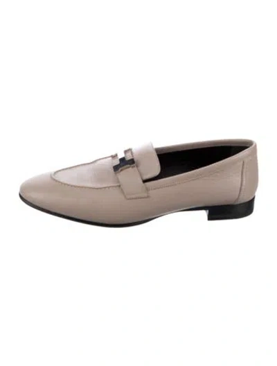 Pre-owned Hermes Paris H Logo Loafers In Neutral