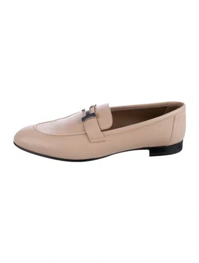 Pre-owned Hermes Paris H Logo Loafers In Neutral
