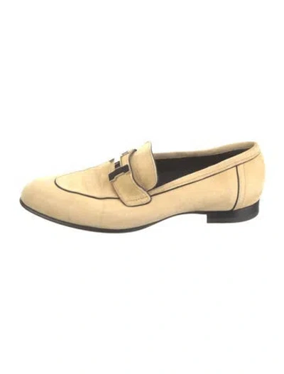 Pre-owned Hermes Paris H Logo Loafers In Neutrals