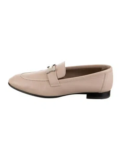 Pre-owned Hermes Paris H Logo Loafers In Neutrals
