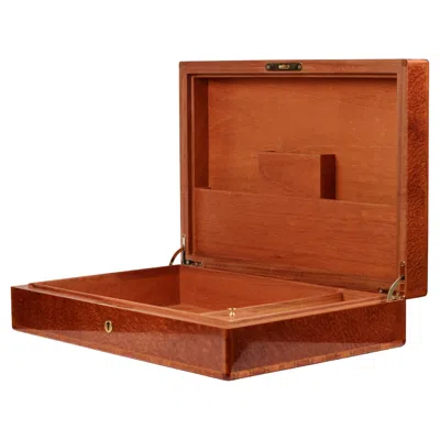 Pre-owned Hermes Hermès Paris Mahogany Stationery / Correspondence Box, 1988 In Brown