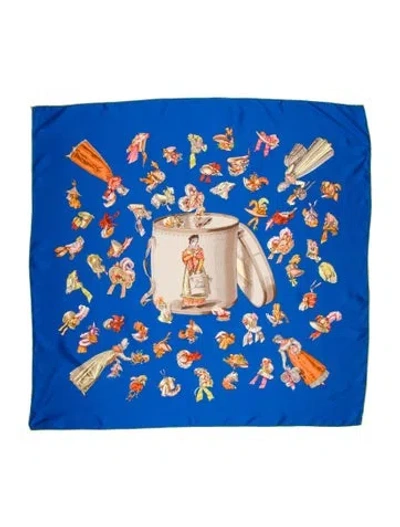 Pre-owned Hermes Paris Modiste Silk Scarf In Blue