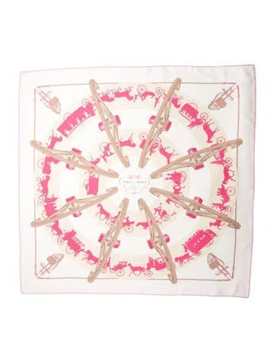Pre-owned Hermes Paris Qui Roule Silk Scarf In Multi