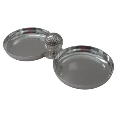 Pre-owned Hermes , Paris, Rare Double Golf Vide Poche / Trays C.1960 In Silver