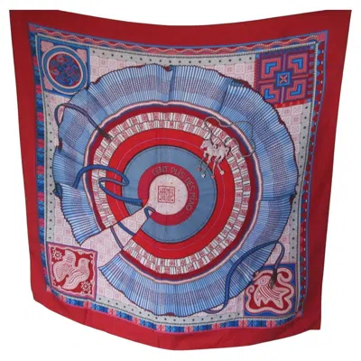Pre-owned Hermes Hermès Paris Scarf Cent Plis De Miao By Aline Honoré In Brown