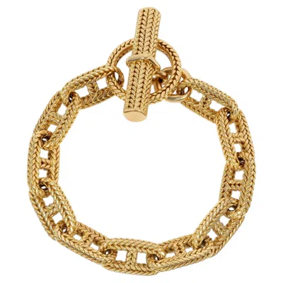 Pre-owned Hermes Hermès, Paris Tresse Chaine D'ancre Gold Bracelet In Multi