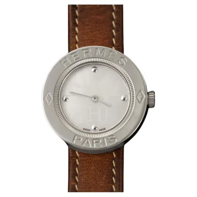 Pre-owned Hermes Passe Passe Ladies Quartz Watch With Mother Of Pearl Dial - Ss In Multi