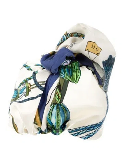 Pre-owned Hermes Passementerie Knotted Silk Hat In White