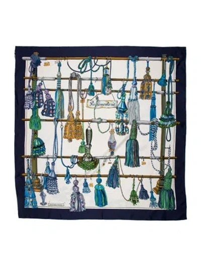 Pre-owned Hermes Passementerie Silk Scarf In Blue