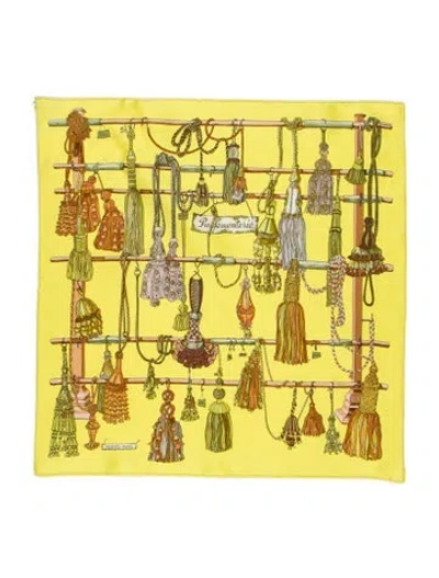 Pre-owned Hermes Passementerie Silk Scarf In Yellow