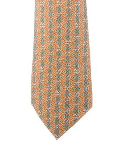 Pre-owned Hermes Pattern Print Tie
