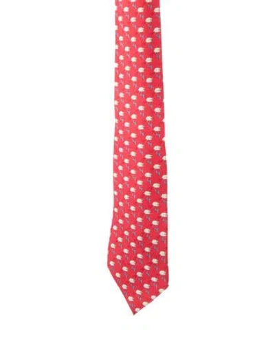 Pre-owned Hermes Pattern Print Tie